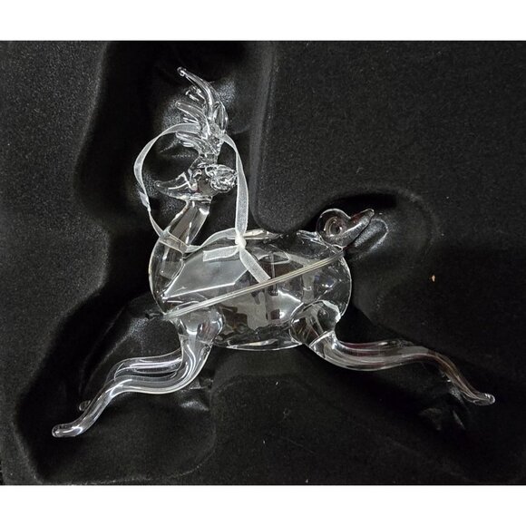 Hand Blown Clear Glass & Crystal 6" Reindeer Ornaments - Picture 4 of 9
